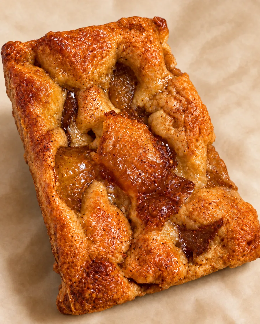 Golden baked bar with a fruit filling